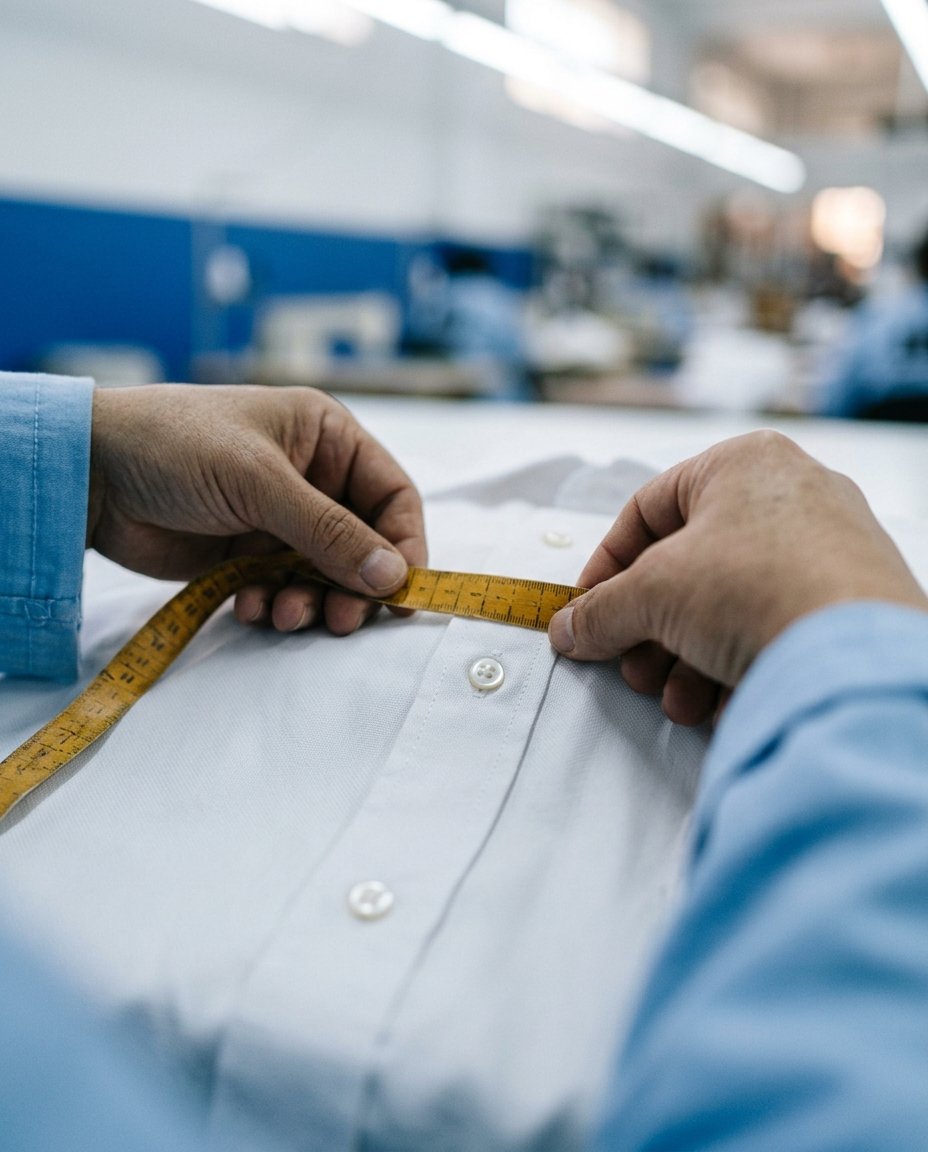 Contrôle des mesures d’une chemise finie